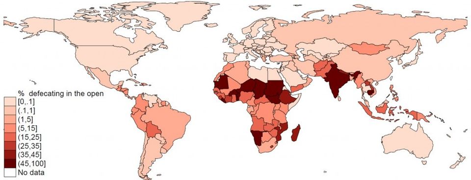 Open Defecation in the World, 2012