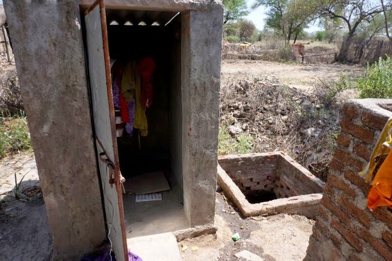 Toilet being used as a store room